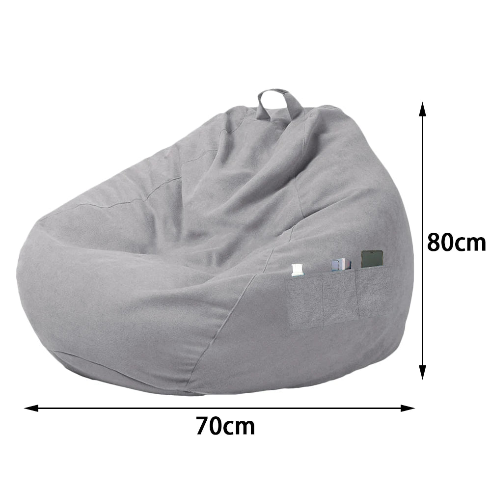Large Bean Bag Chair Soft Fluffy Lazy Sofa Cover Tatami Living Room Seat