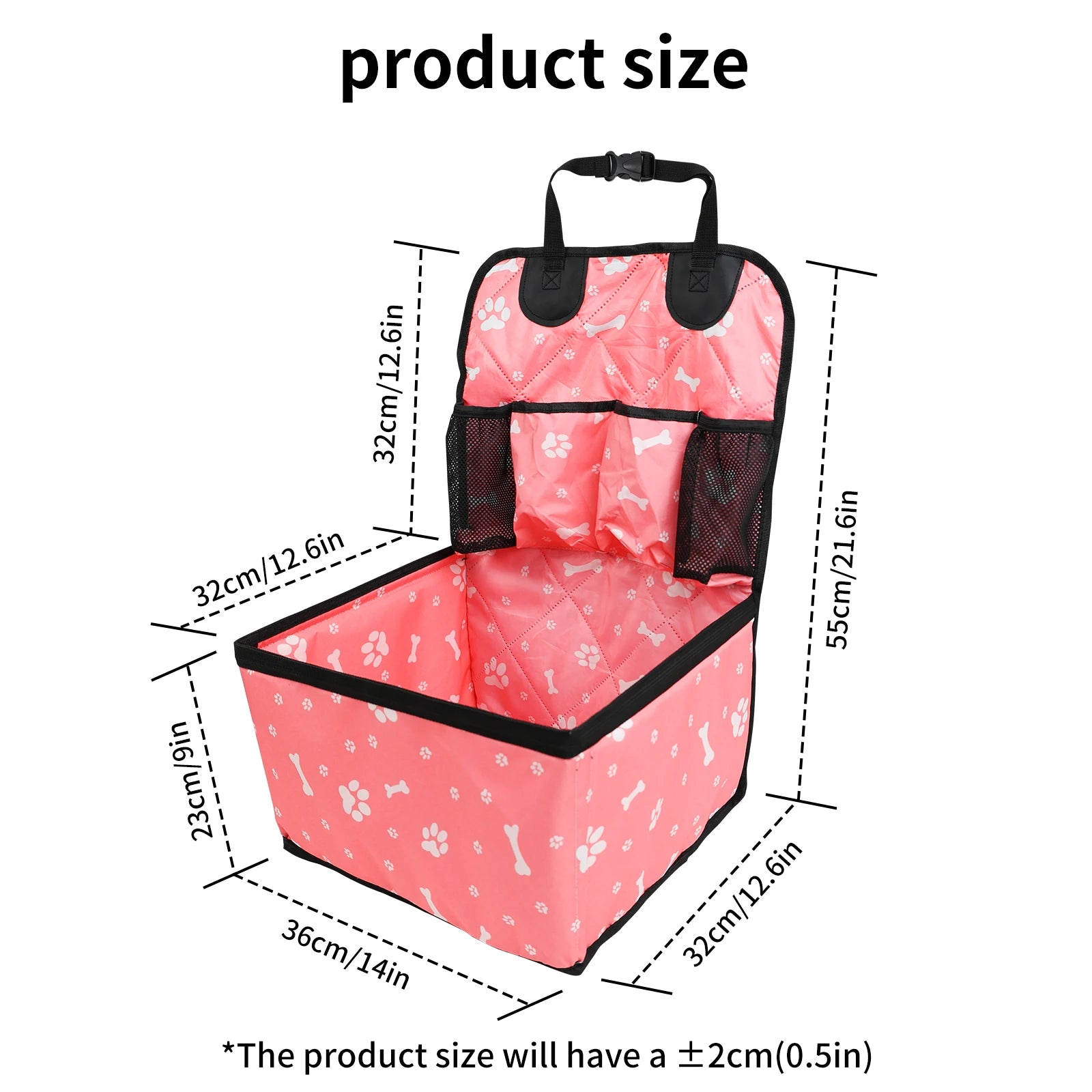 Dog Car Seat with Storage Pockets Non Slip Portable Travel Seat for Small Dogs