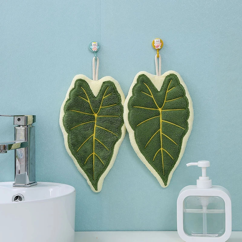 Super Absorbent Hand Towel Kitchen Bathroom Hanging Cleaning Cloth Handkerchief