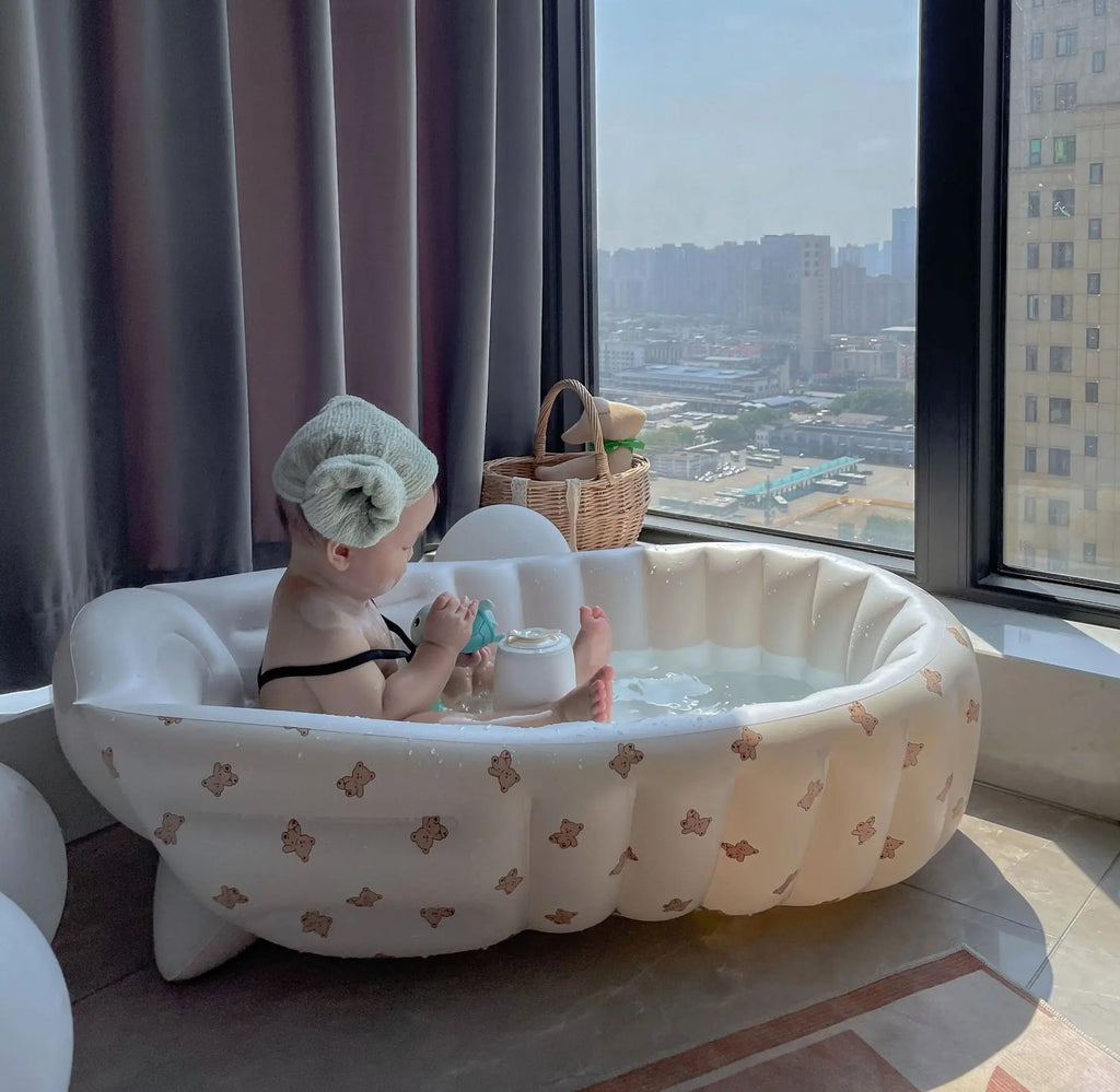 Inflatable Baby Swimming Pool Portable Animal Bathtub Newborn Kids Outdoor Tub