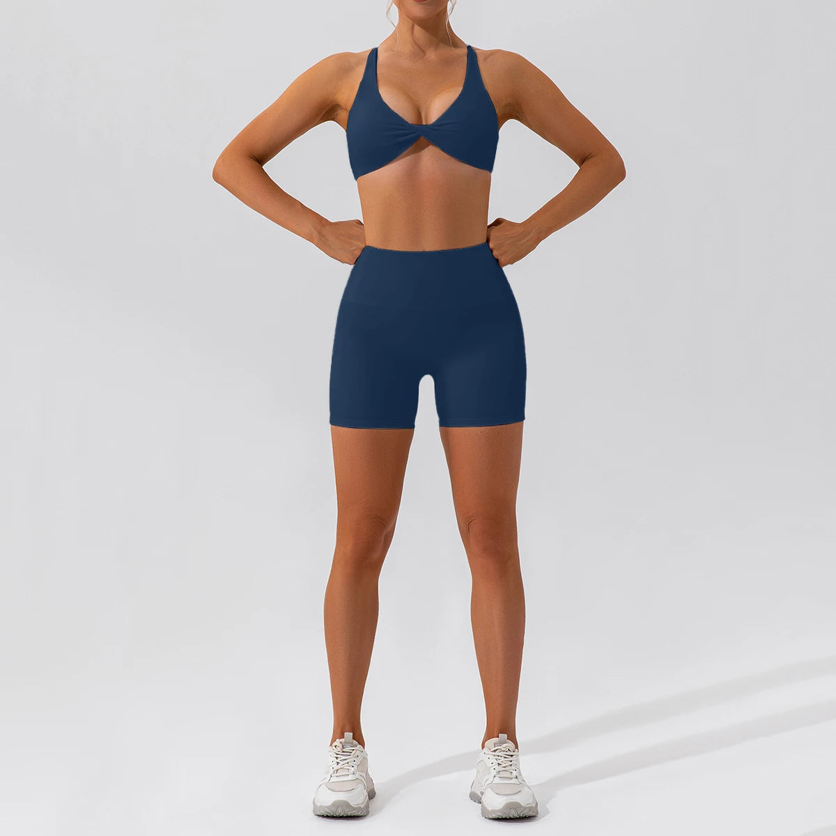 2PCS Seamless Yoga Set Women Long Sleeve Crop Top High Waist Leggings Workout Outfit
