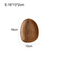 Wood Serving Tray Irregular Oval Plate Fruit Sushi Bread Dish Home Decor