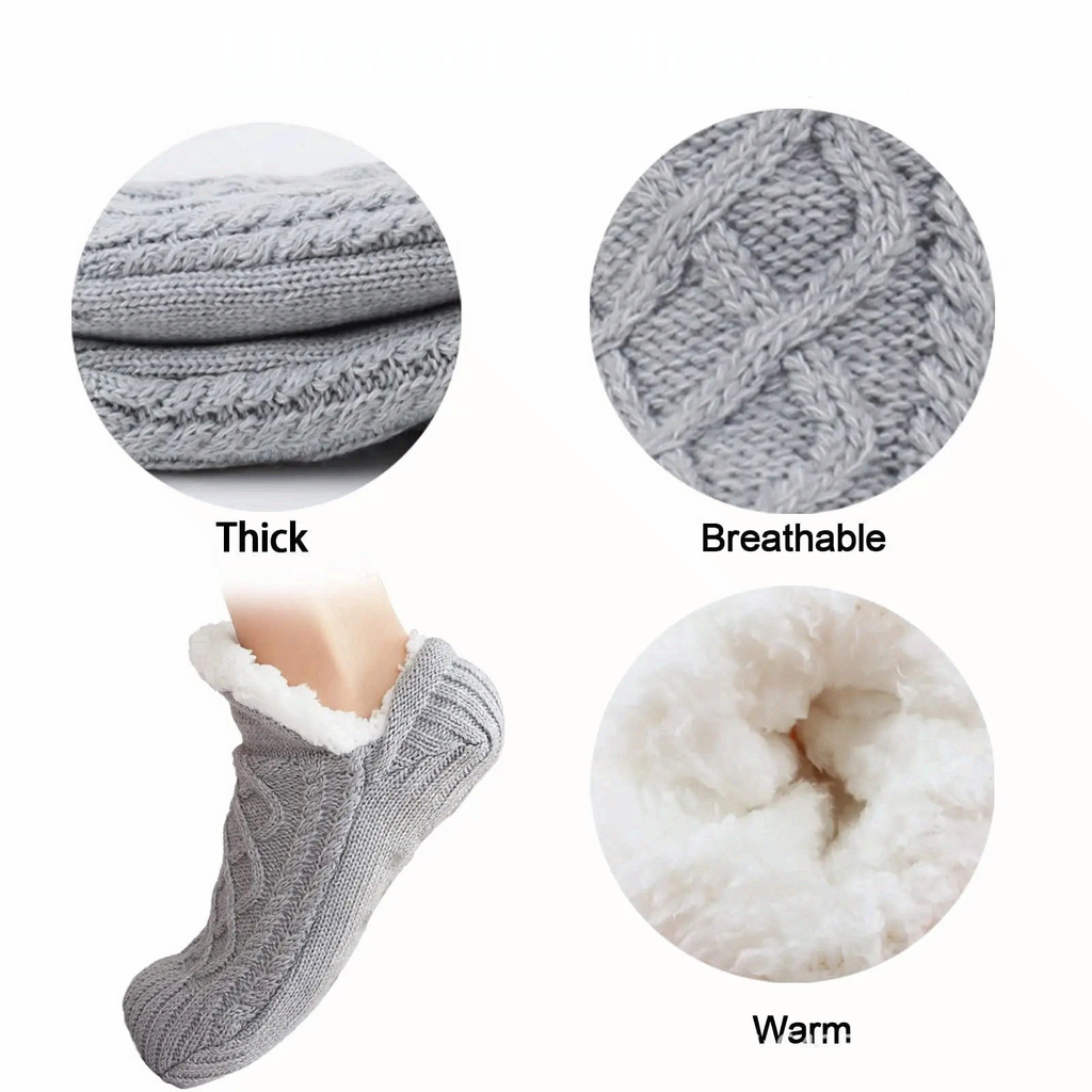 Unisex Warm Fuzzy Slipper Socks Non Slip Winter Home Socks
