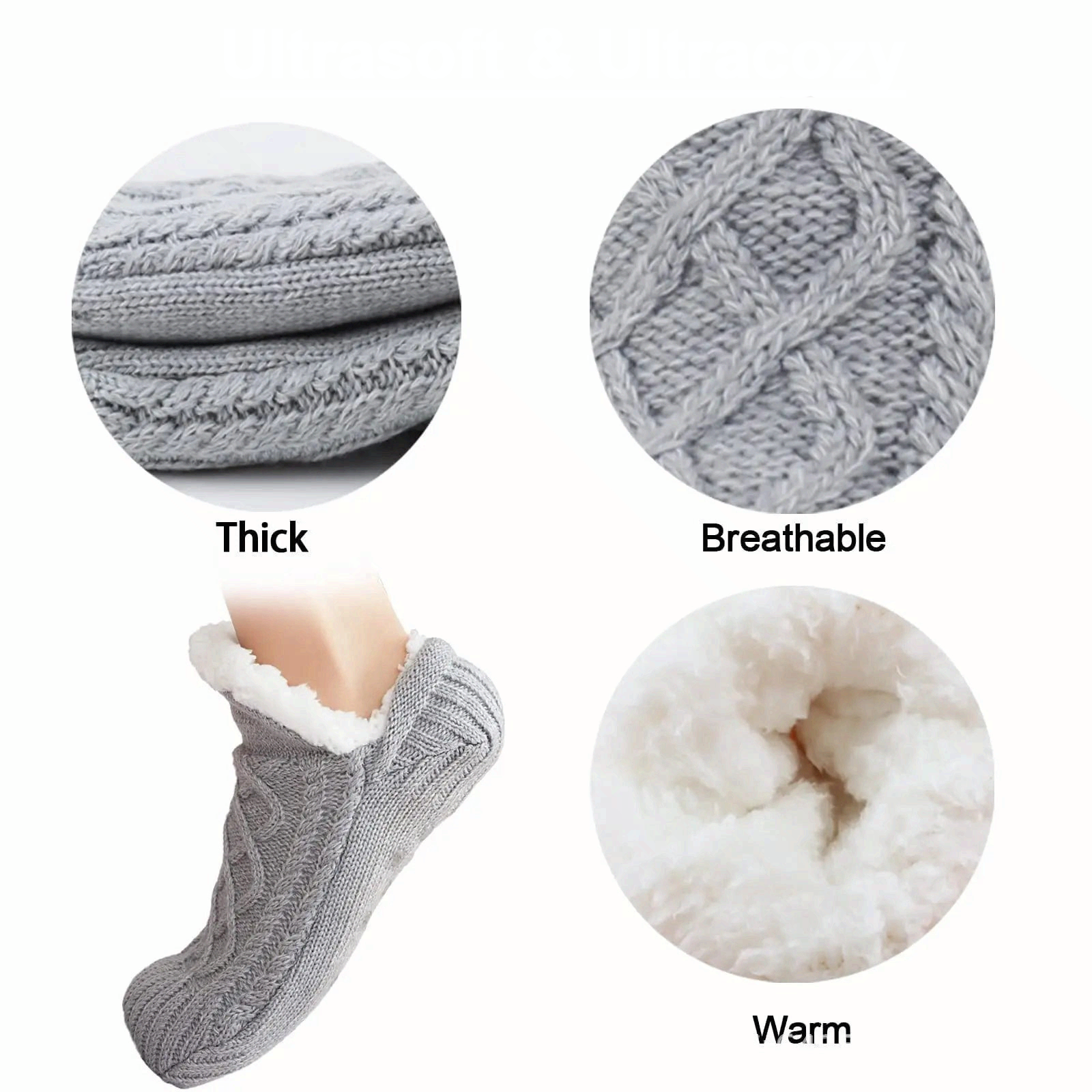 Unisex Warm Fuzzy Slipper Socks Non Slip Winter Home Socks