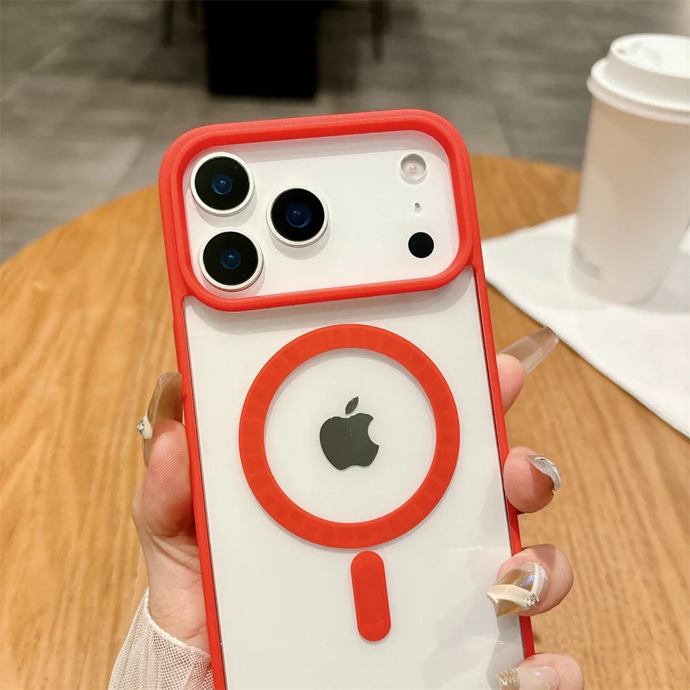 Magnetic Transparent Acrylic Shockproof iPhone Case
