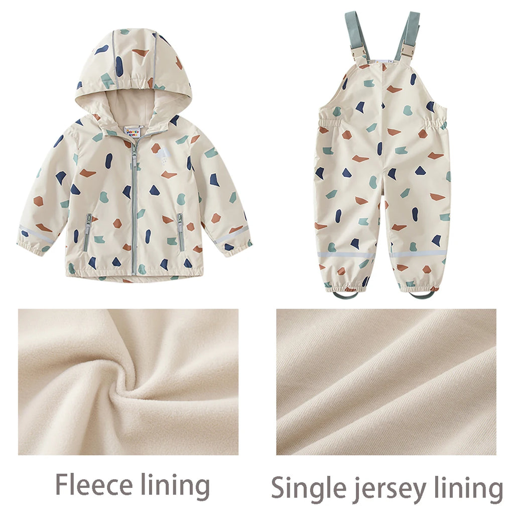 Kids Waterproof Raincoat Set Jacket & Pants Jumpsuit Suit Outdoor Clothing