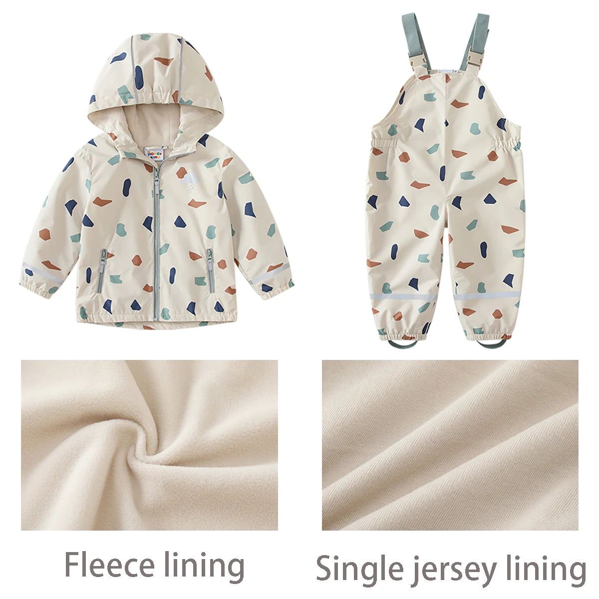 Kids Waterproof Raincoat Set Jacket & Pants Jumpsuit Suit Outdoor Clothing