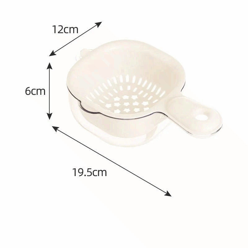 Double Layer Hanging Fruit Washing Drain Basket Kitchen Organizer