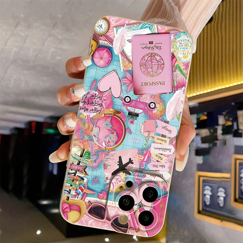 Travel Plane Printed Matte Anti-Drop iPhone Case
