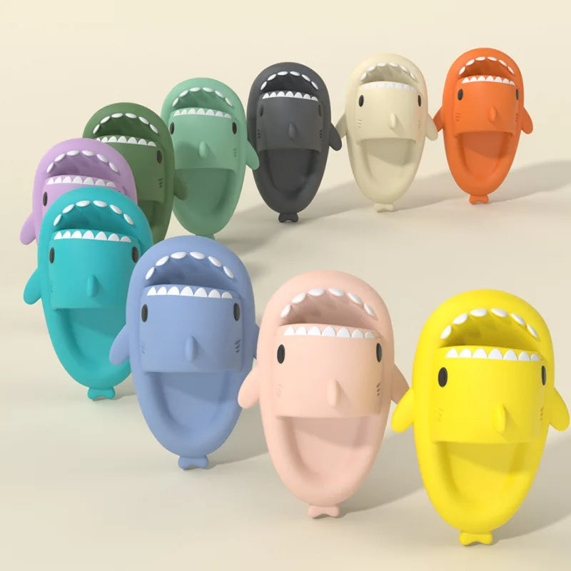 Shark Slippers Cartoon EVA Anti Slip Cute Bathroom Slides for Men Women Kids