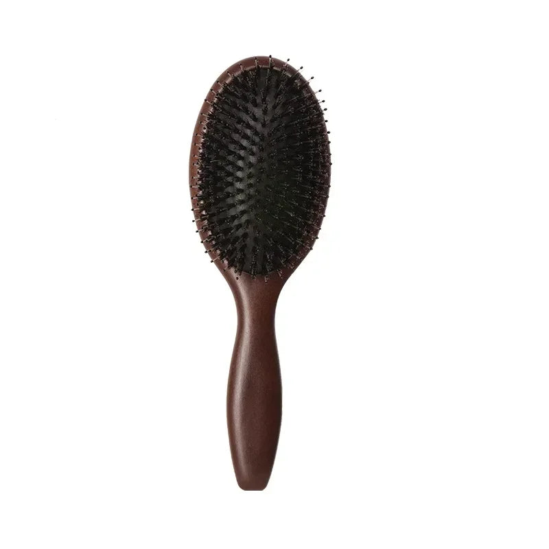 Wooden Hair Brush Paddle Comb Cushion Massage Detangling for Wet Dry Hair