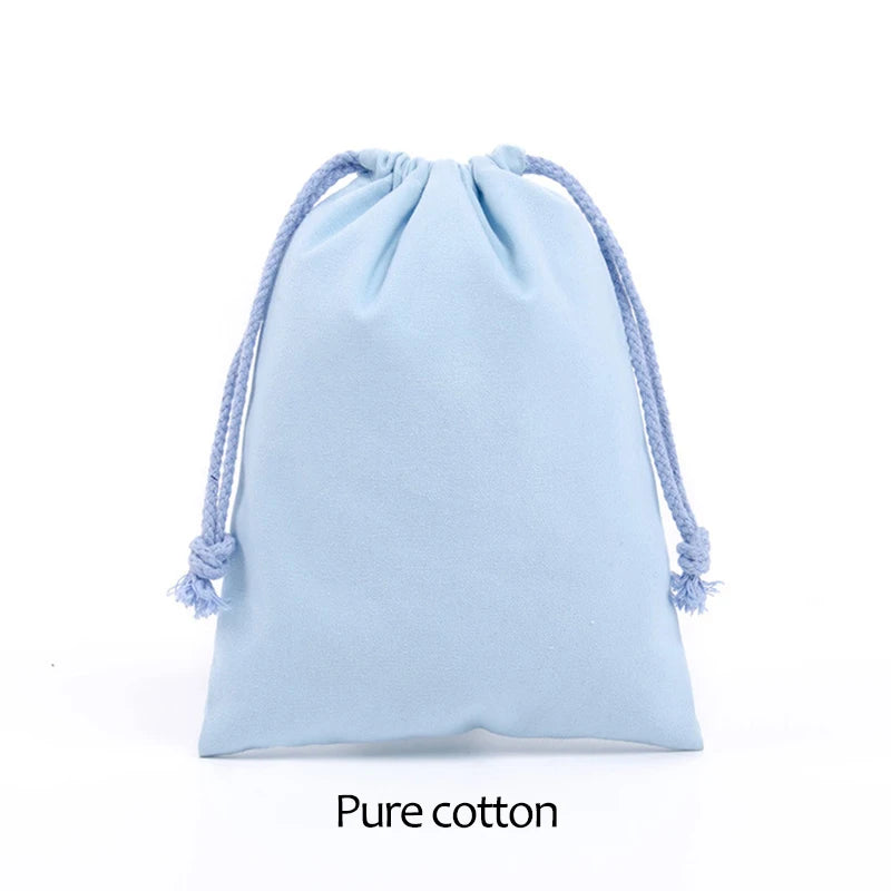 Cotton Drawstring Storage Bag Reusable Canvas Gift Pouch Dustproof Organizer