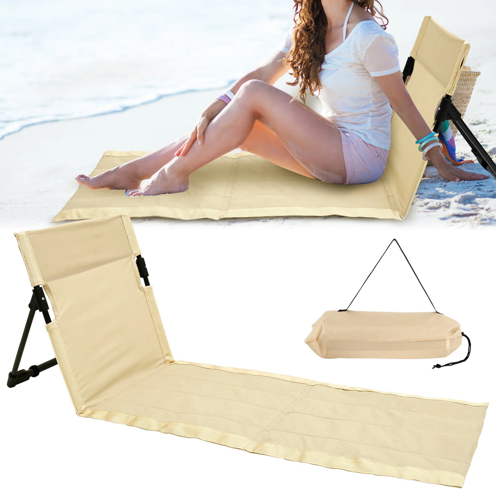 Foldable Camping Floor Chair Oxford Cloth Backrest Cushion