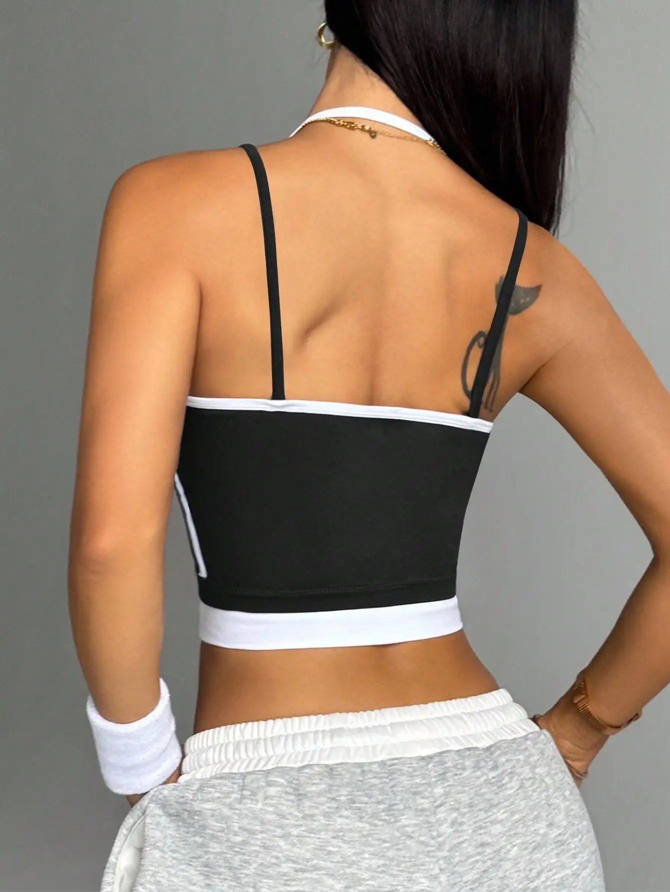 Women Color Block Sports Bra Seamless Shock Absorbing Running Fitness Vest