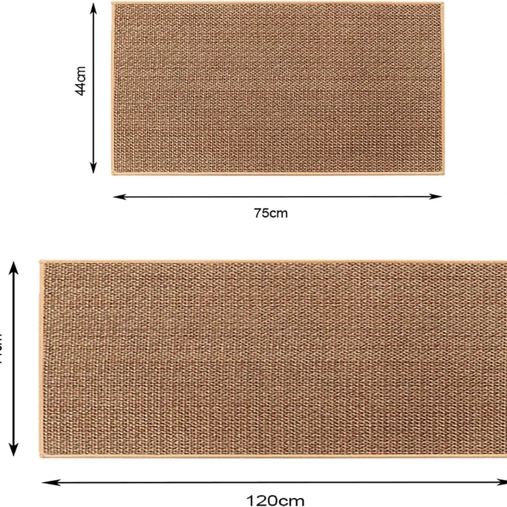 Washable Non Slip Kitchen Runner Faux Sisal Rug Rubber Back Mat