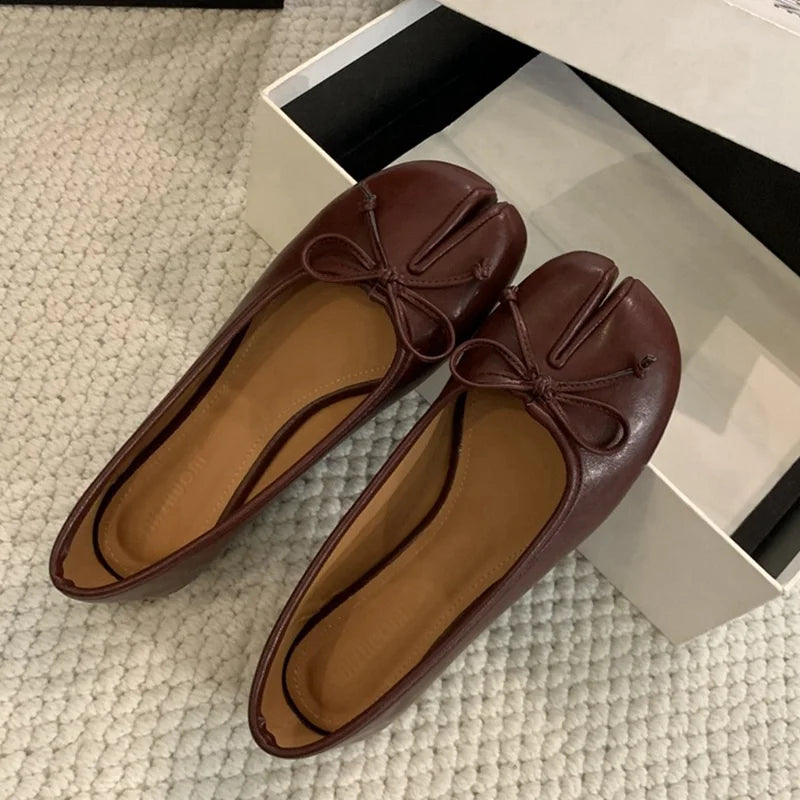 Women Soft Ballet Flats Slip On Loafers Moccasins Bow Knot Casual Shoes