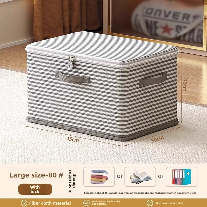 Lockable Storage Box Foldable Password Organizer for Clothes Blankets Toys