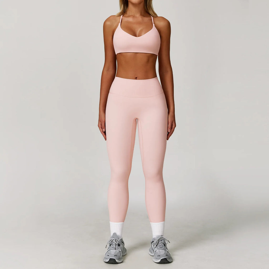 Women 2/3 Piece Yoga Set Gym Outfit Sports Bra Leggings Jacket Workout Fitness Set