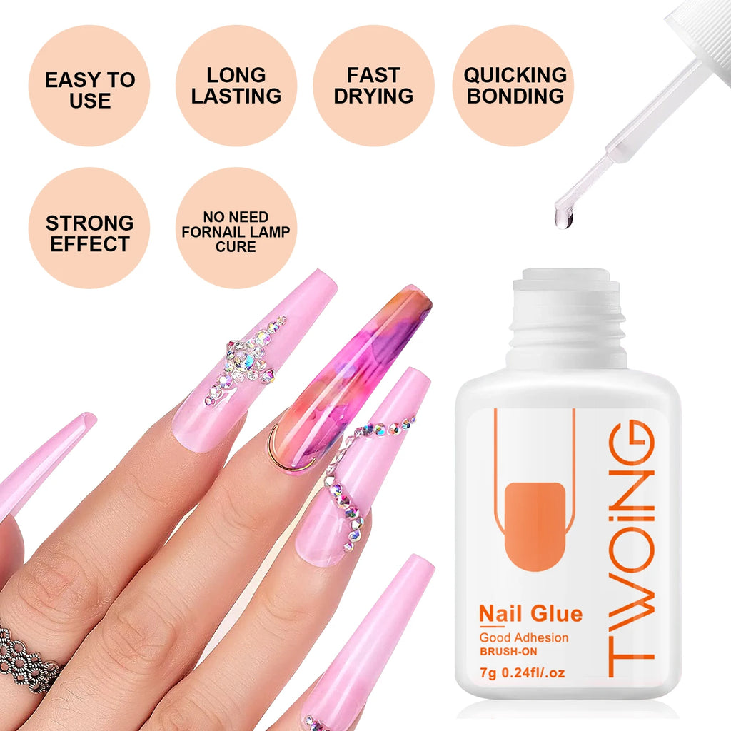 Nail Glue for Press On Nails – Strong Adhesive for Acrylic & False Nail Tips 7g