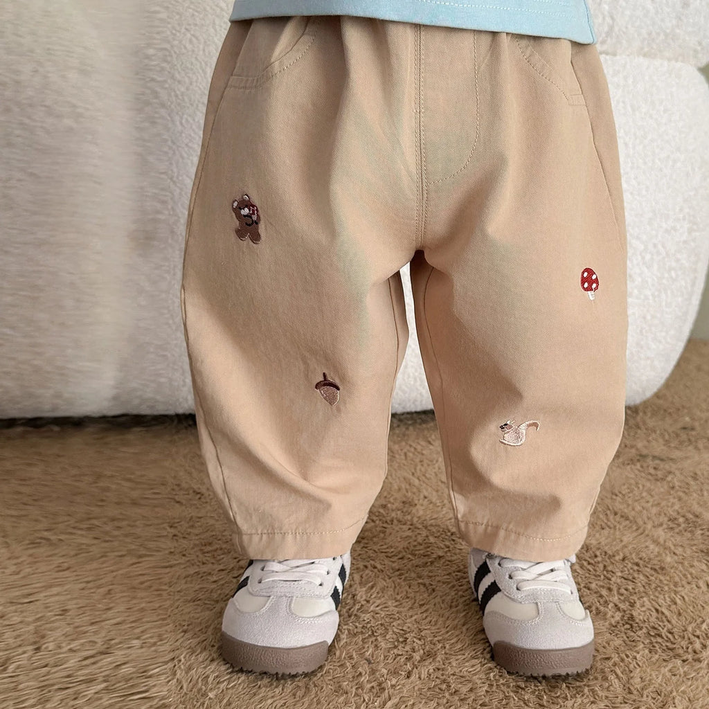 Toddler Kids Cartoon Harem Pants Cotton Striped Denim Baggy Trousers Fall 2026