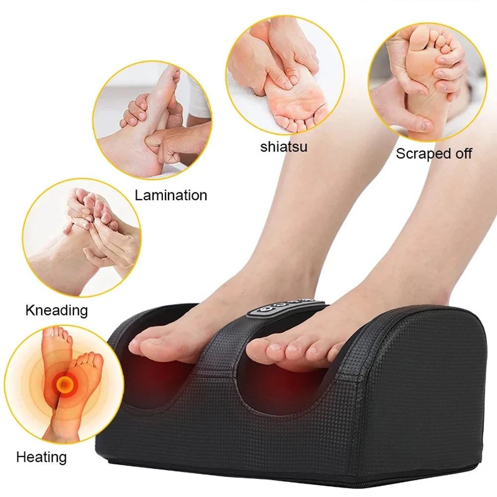 Electric Shiatsu Foot Massager with Heat Deep Tissue Kneading Foot & Calf Relaxation Machine