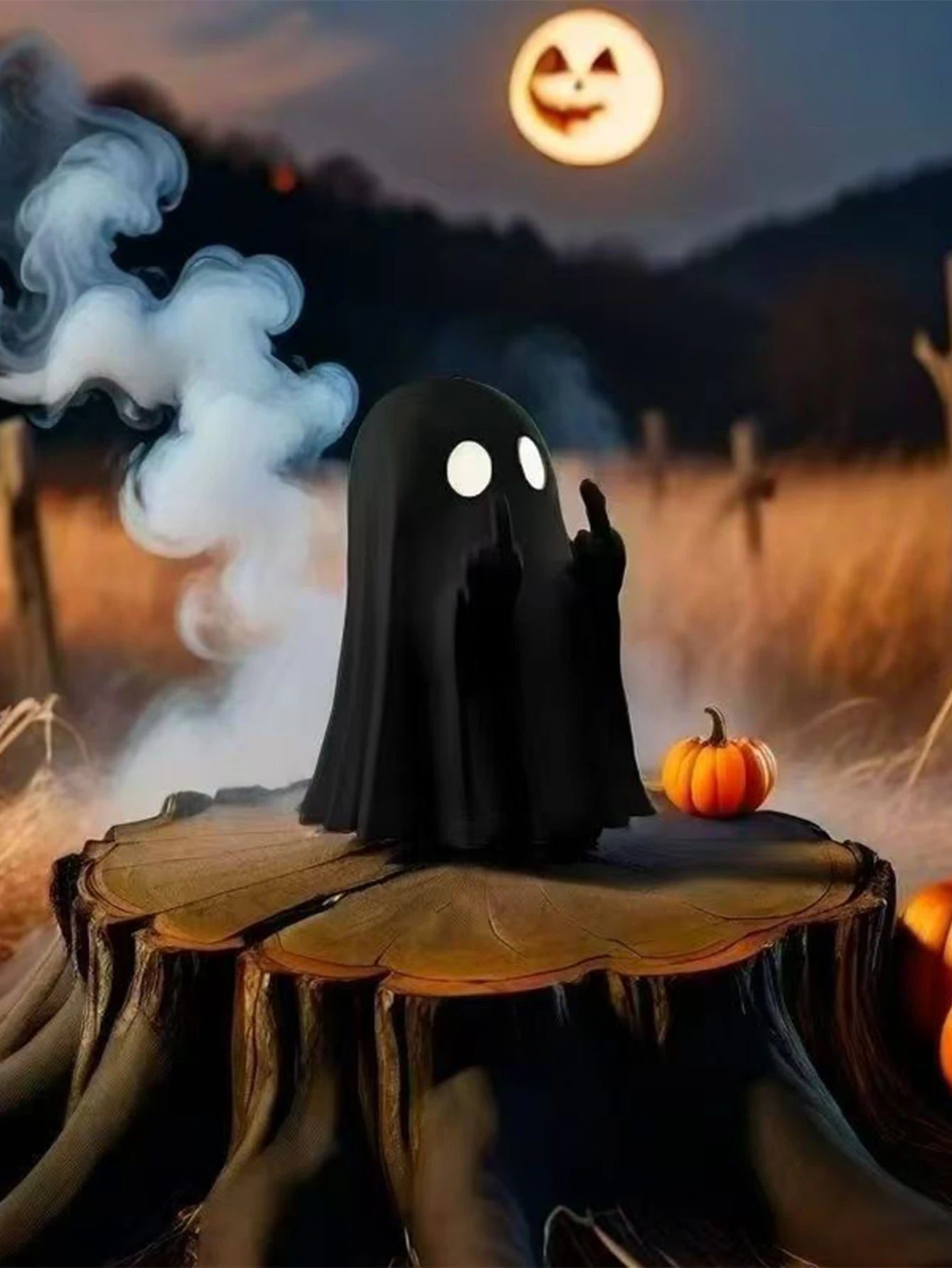 Middle Finger Ghost Halloween Statue Terrifying Ghost Decoration 7.5cm Statue