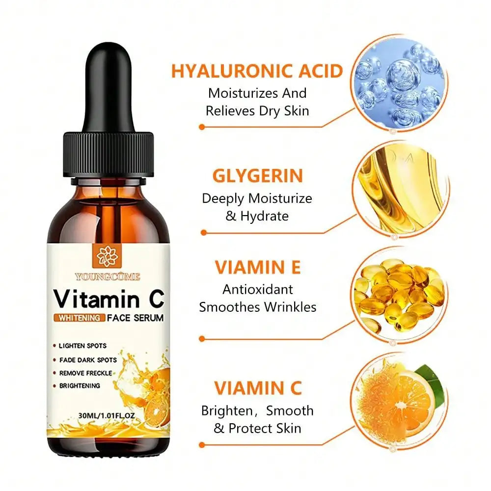 Vitamin C Serum – Brightening & Dark Spot Correcting Facial Essence with Hyaluronic Acid
