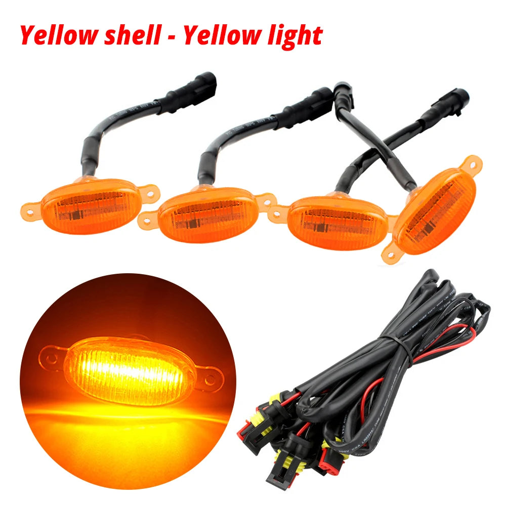 LED Car Grille Lights 12V – Yellow DRL Warning Lights for Pickup Truck & Car Front Grille