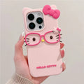 3D Glasses Cat Silicone iPhone Case