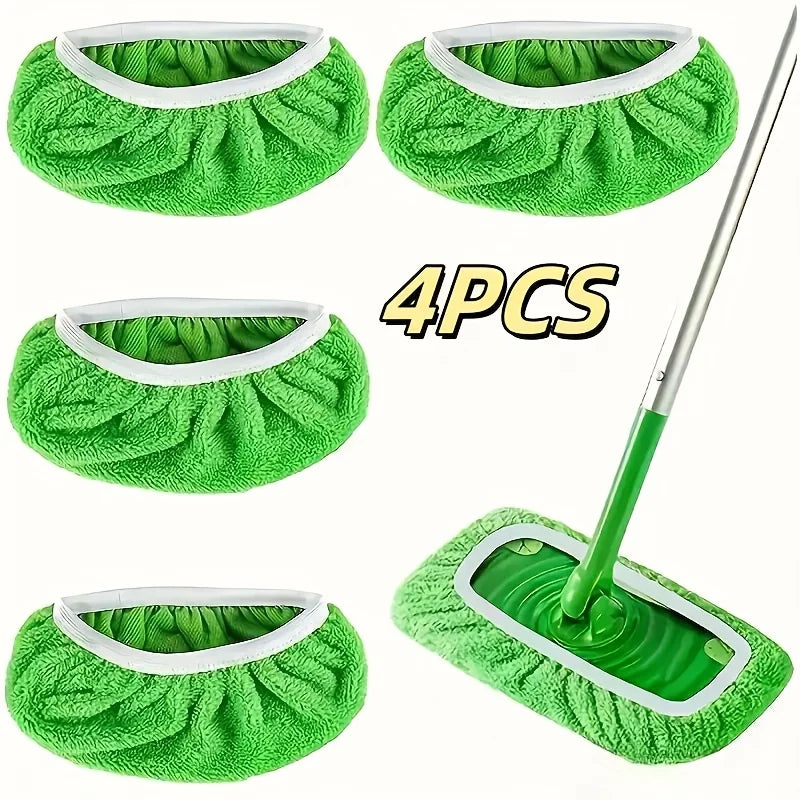 Reusable Mop Pads 4PCS Ultra Fine Fiber High Absorbent Cleaning Replacement Pads