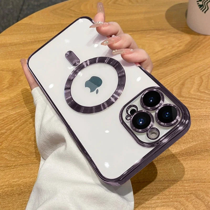 Transparent Magnetic Wireless Charging iPhone Case