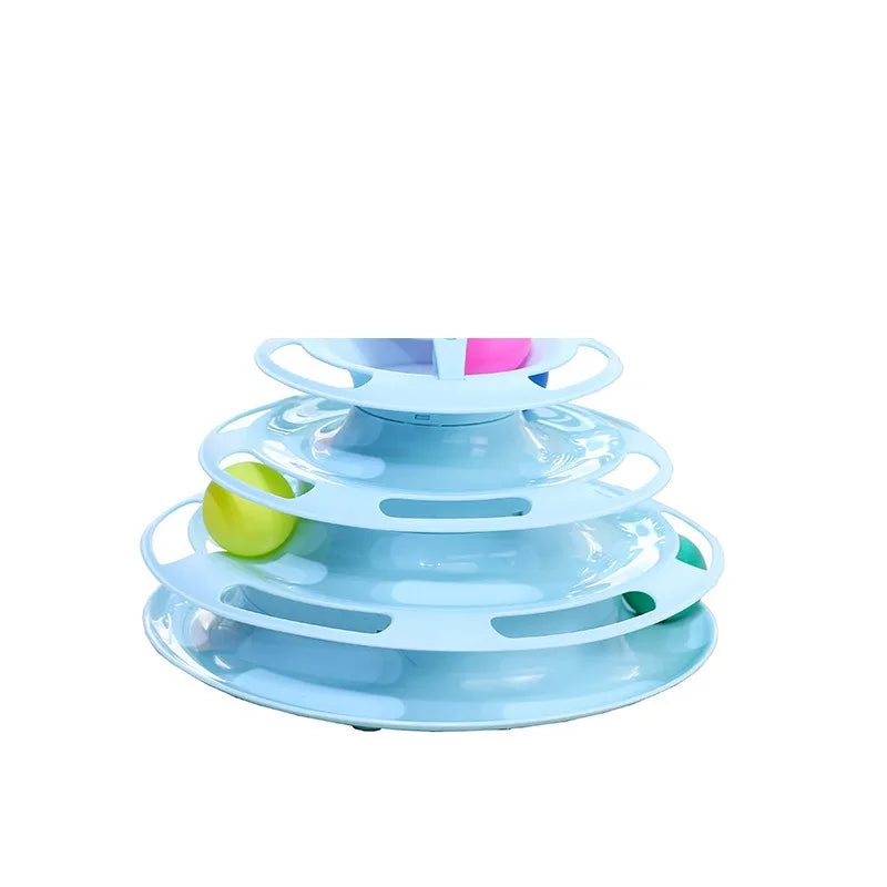3 Layer Cat Ball Track Toy Interactive Turntable Tower