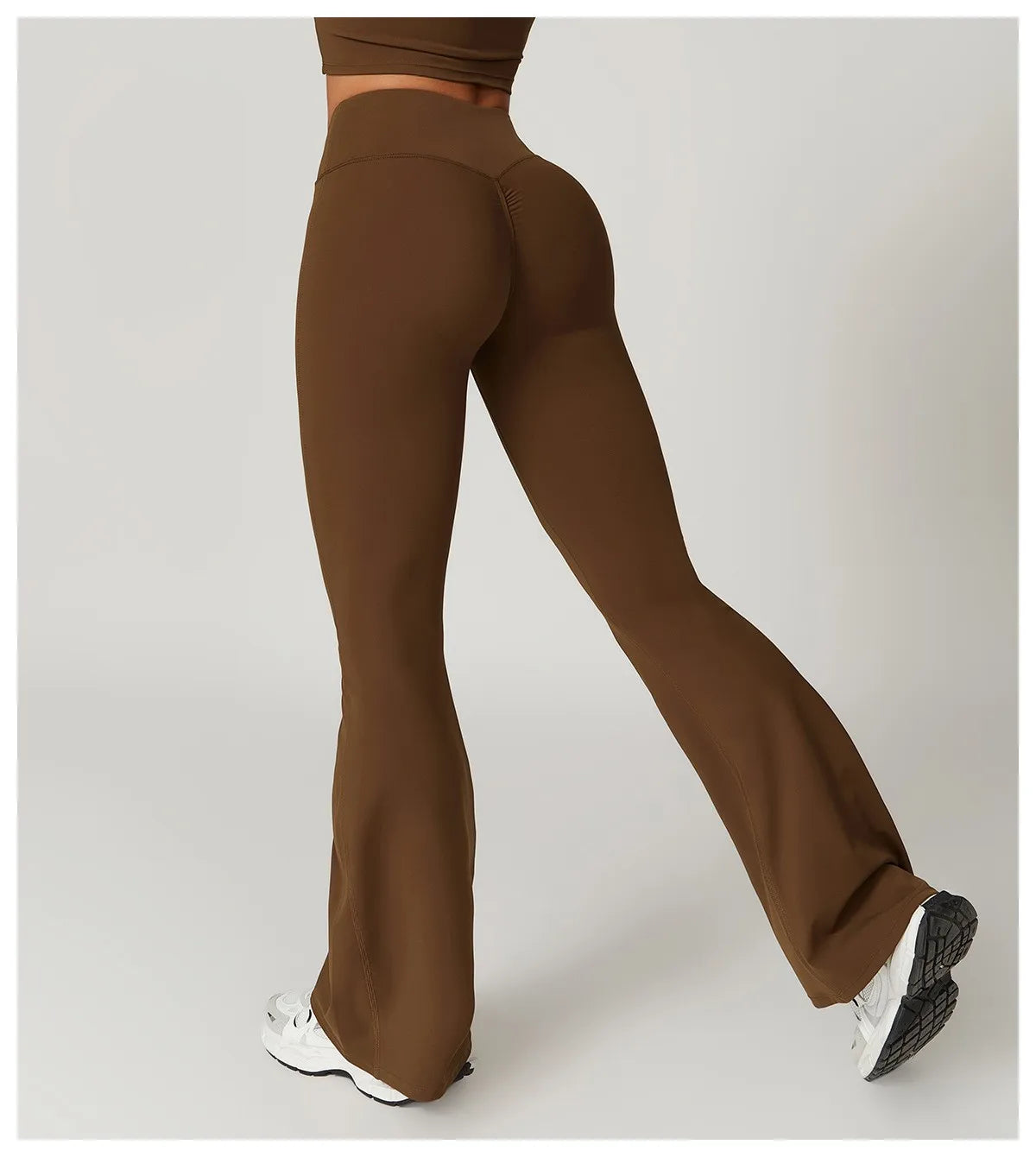 Women High Waist Flare Yoga Leggings V Cross Bell Bottom Pants