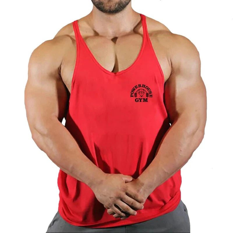 Men Gym Stringer Vest Sleeveless Bodybuilding Fitness Tank Top Workout Singlet