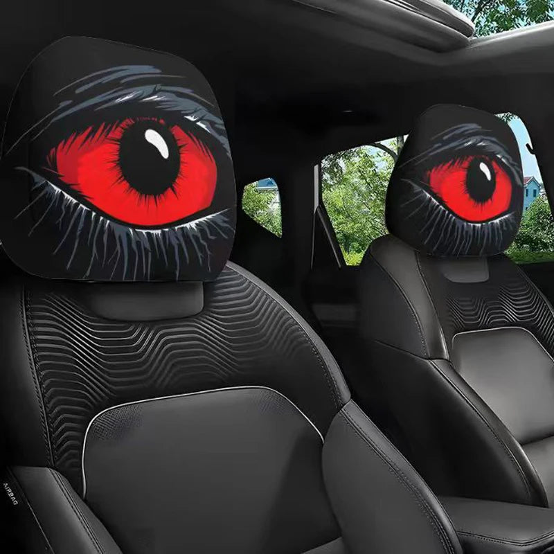 Funny Car Headrest Cover Cartoon Eyes Seat