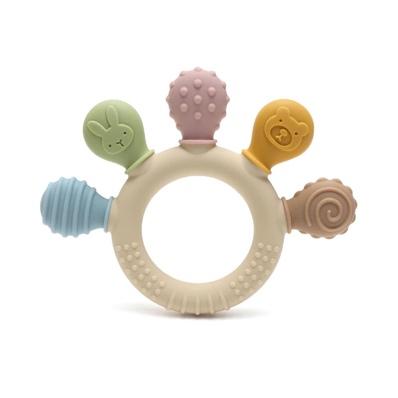 Baby Dinosaur Silicone Teether BPA Free Chew Toy for Newborns