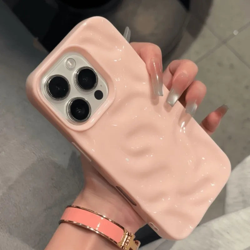 3D Wrinkle Wave Pattern Silicone iPhone Case