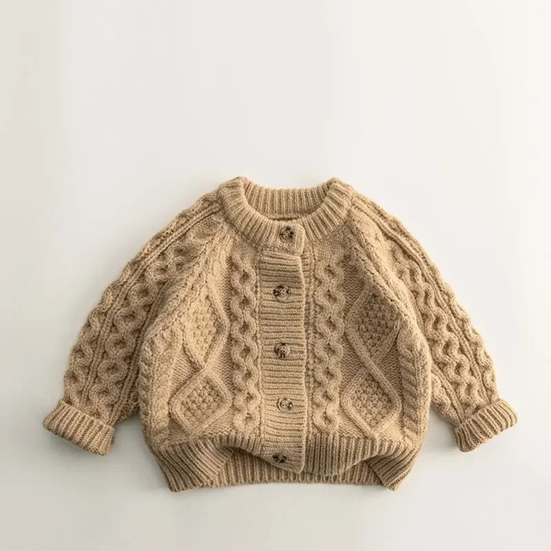 Kids Knit Cardigan Sweater Warm Long Sleeve Jacket for Boys & Girls