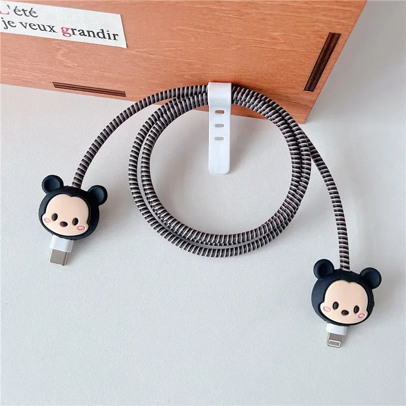 Cartoon Charger Cable Protector Stitch Data Line Winder Protective Cover