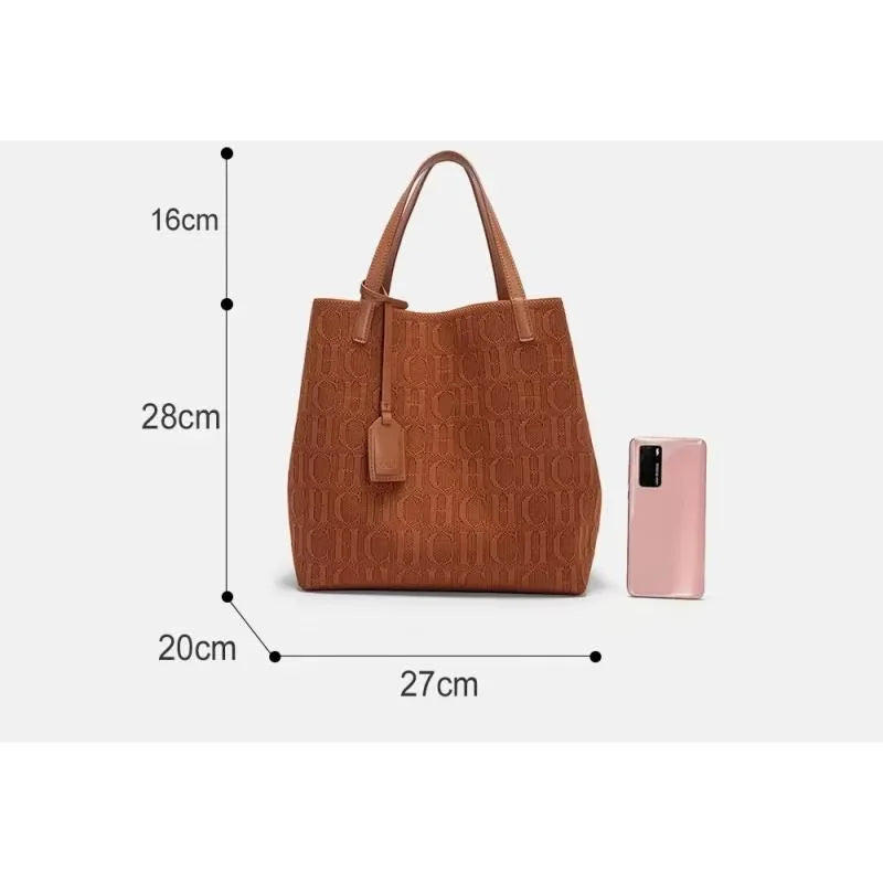 Women Classic Large Capacity Solid Color Shoulder Handbag Fashion PU Bag