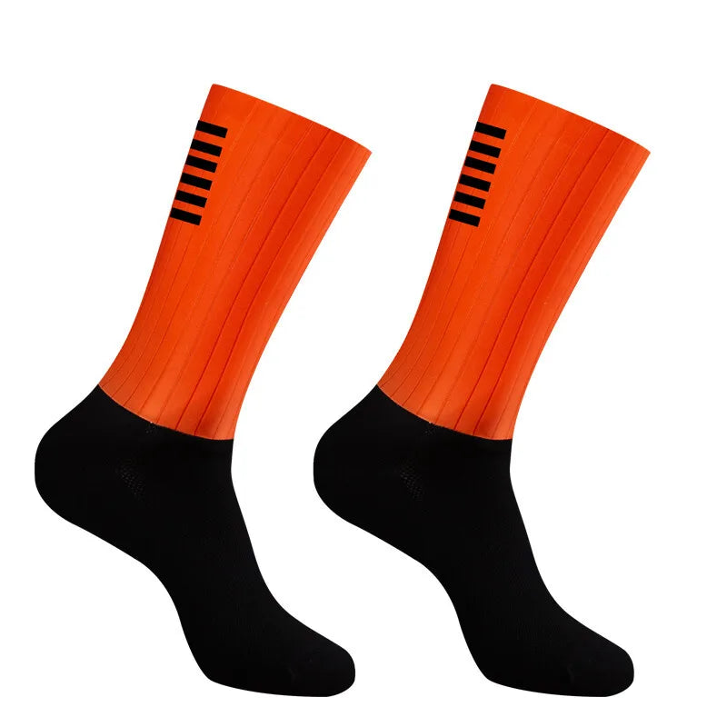 Silicone Aero Anti Slip Cycling Socks Men Breathable Bike Running Sports Socks