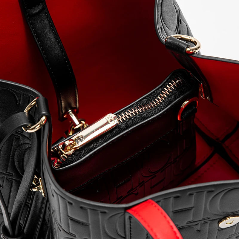 Women Steel Embossed Tote Bag Handheld Mother Shopping Bag Large Capacity
