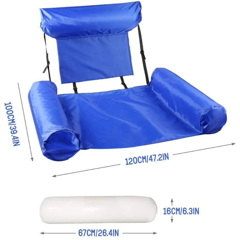 Inflatable Water Hammock Pool Float Lounge Chair 100x120cm