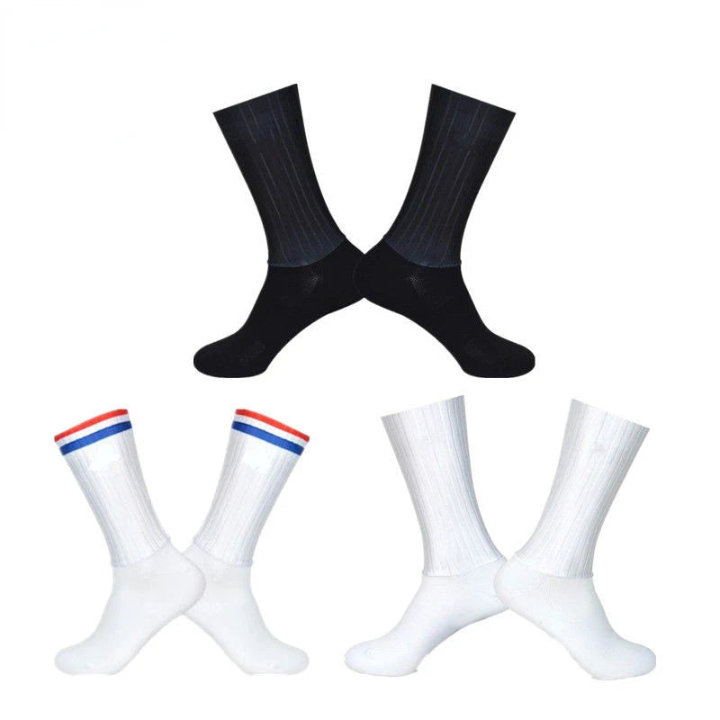 Aero Cycling Anti Slip Silicone Socks Men Breathable Sports Cycling Running Socks