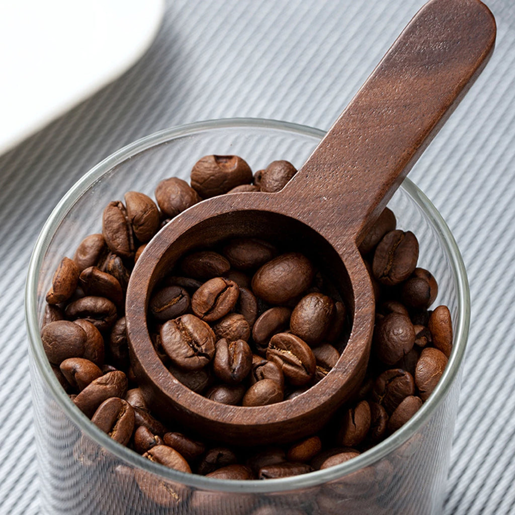 Walnut Wood Coffee Scoop Solid Wooden Measuring Spoon for Coffee Milk Powder