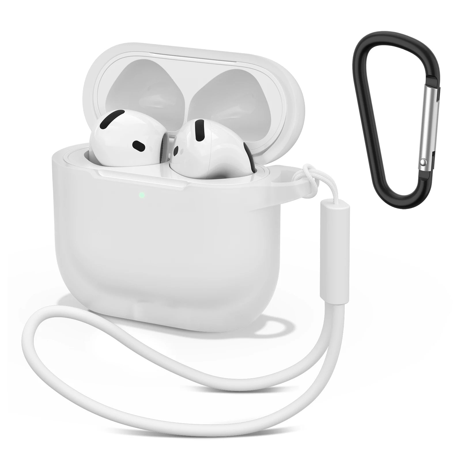 AirPods 4 Silicone Case with Strap & Carabiner Shockproof Protective Cover