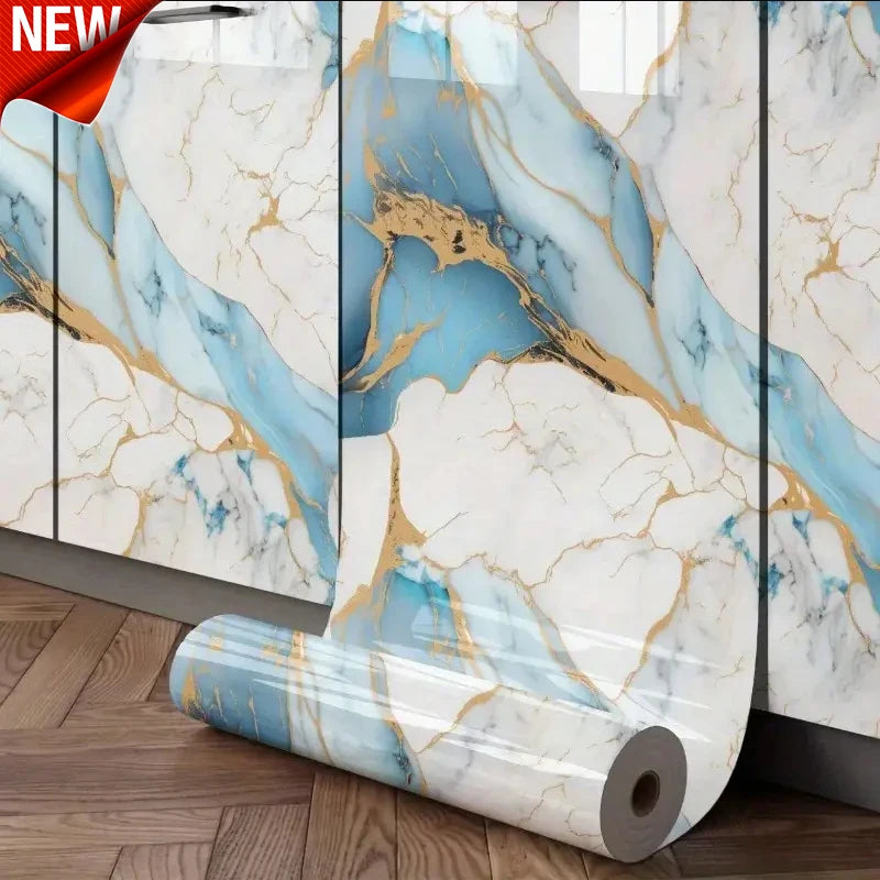 PVC Marble Wall Sticker Self Adhesive Waterproof Oil Resistant Kitchen Wall Decor 40cm