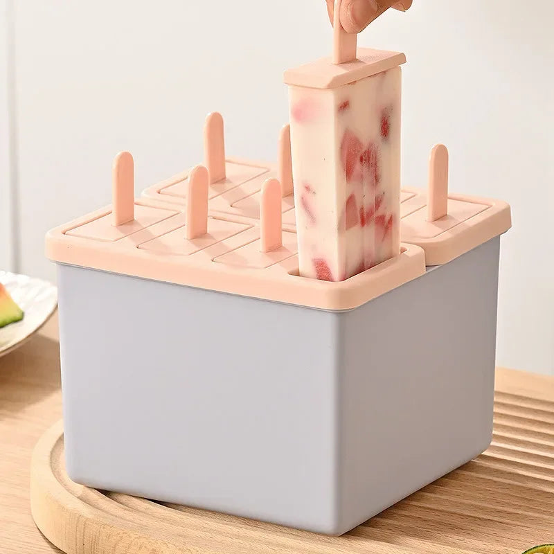 Popsicle Mold Ice Cream Maker Food Grade Frozen Ice Tray with Lid Homemade Ice Cream Mold