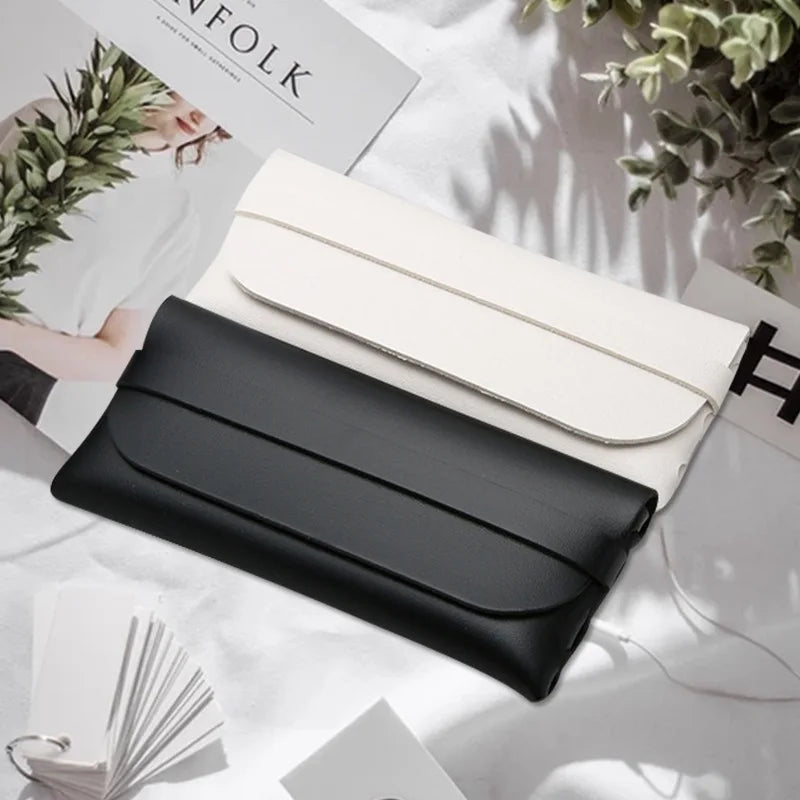 Soft Leather Glasses Case Stylish Travel Eyewear Pouch