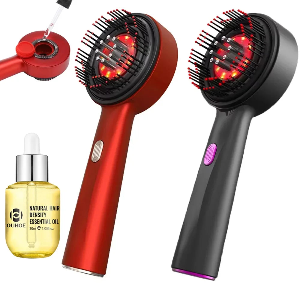Electric Scalp Massage Comb with 630nm Infrared Light Oil Applicator Hair Care